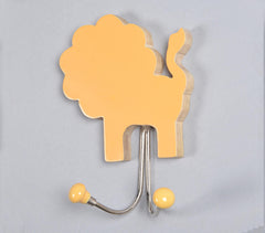 Lion-Shaped Wooden Wall Hook