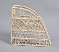 Macrame-Wrapped Iron Magazine Holder