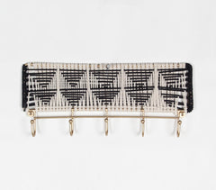 Monochrome Macrame & Gold-Toned Wall-Mount Hook
