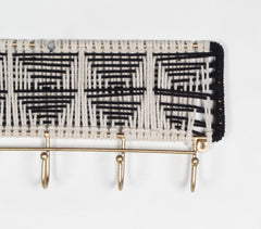 Monochrome Macrame & Gold-Toned Wall-Mount Hook