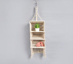 Boho Macrame Layered Wall Rack