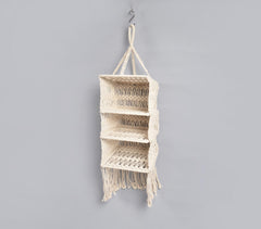 Boho Macrame Layered Wall Rack