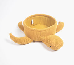 Knitted Cotton Mustard Turtle Basket