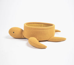 Knitted Cotton Mustard Turtle Basket