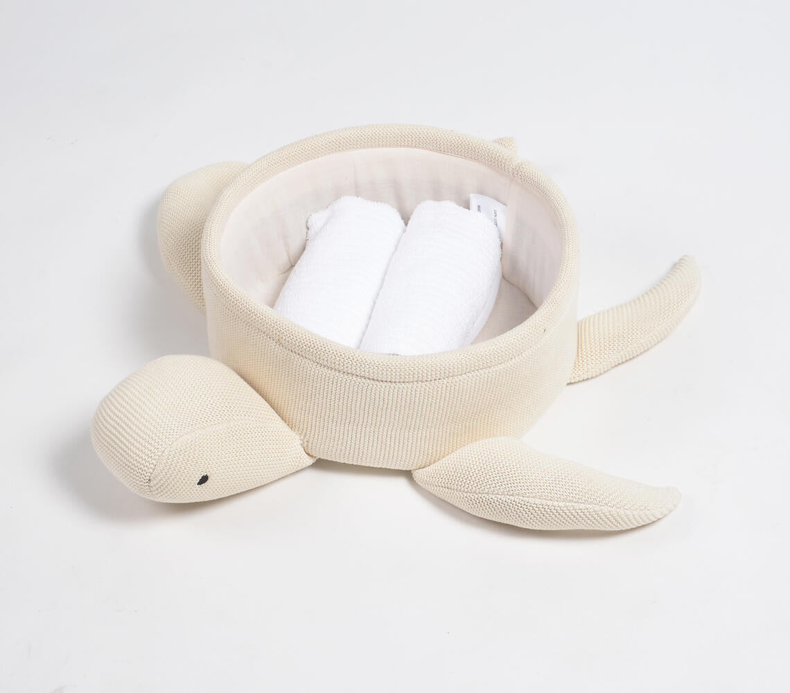 Knitted Cotton Turtle Basket