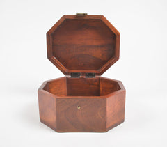 Vintage Wooden Trinket Box with Brass Accents