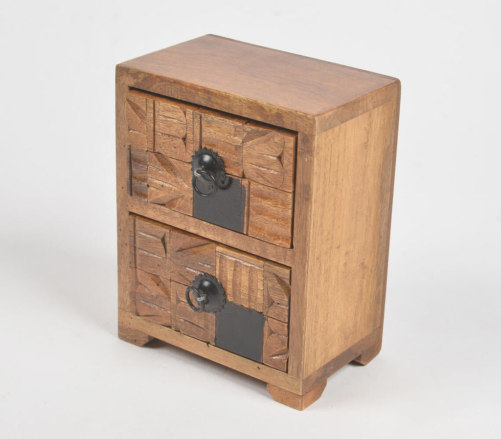 Earthy Wooden Mini Chest of 2 Drawers – Houzz-of-Maya