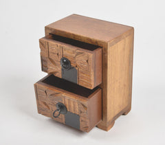 Earthy Wooden Mini Chest of 2 Drawers
