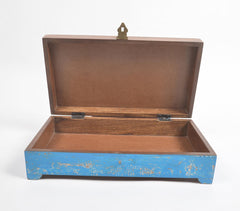 Distress Painted Wooden Trinket Box with Brass Details
