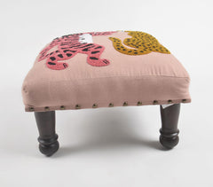 Regal Panthers Embroidery Upholstered Stool