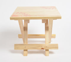 Tribal Warli Wooden Portable Folding Table (Small - 9.5")