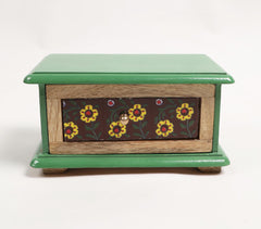 Hand Painted Mango Wood Floral Mini Drawer
