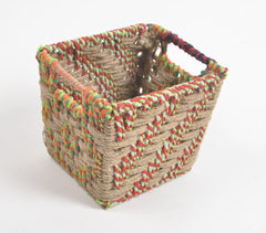 Boho Handwoven Twill Patterned Storage Basket