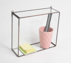 Minimal Metal & Glass Hanging Wall Shelf