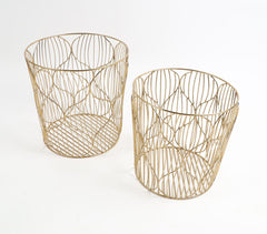 Gold-Toned Iron Baskets (Set of 2)