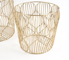Gold-Toned Iron Baskets (Set of 2)