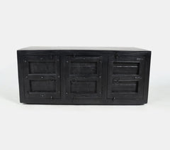Vintage Noir Reclaimed Wooden 2-Section Cabinet