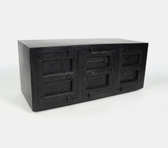 Vintage Noir Reclaimed Wooden 2-Section Cabinet