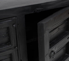 Vintage Noir Reclaimed Wooden 2-Section Cabinet
