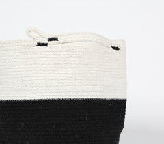 Monochrome Cotton Basket with Handles