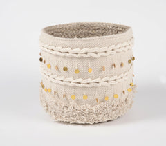 Braided Jute & Handwoven Cotton Basket