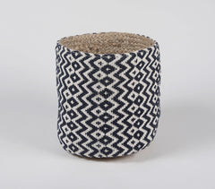 Monochrome Diamond Cotton & Jute Basket
