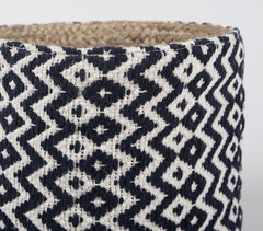 Monochrome Diamond Cotton & Jute Basket