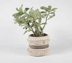 Textured & Panelled Cotton Jute  Basket