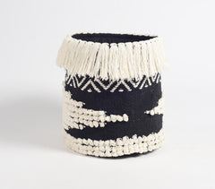Handwoven Tasseled Cotton Basket