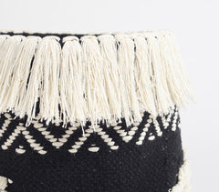 Handwoven Tasseled Cotton Basket