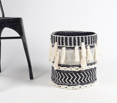 Handwoven Tasseled Cotton Basket
