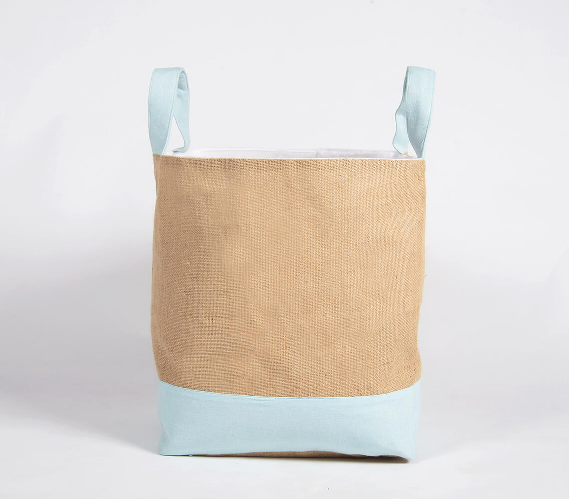 Sky Bordered Jute Storage bag