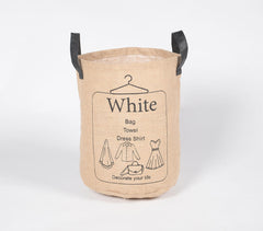 Jute & PU Leather Laundry bags (set of 6)