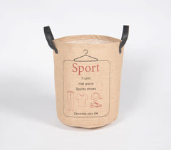 Jute & PU Leather Laundry bags (set of 6)