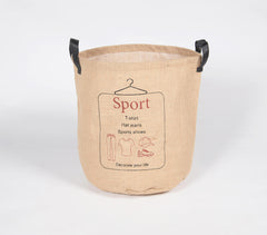 Jute & PU Leather Laundry bags (set of 6)