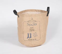 Jute & PU Leather Laundry bags (set of 6)