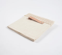 Crochet Khaki Cotton Foldable Storage Hamper