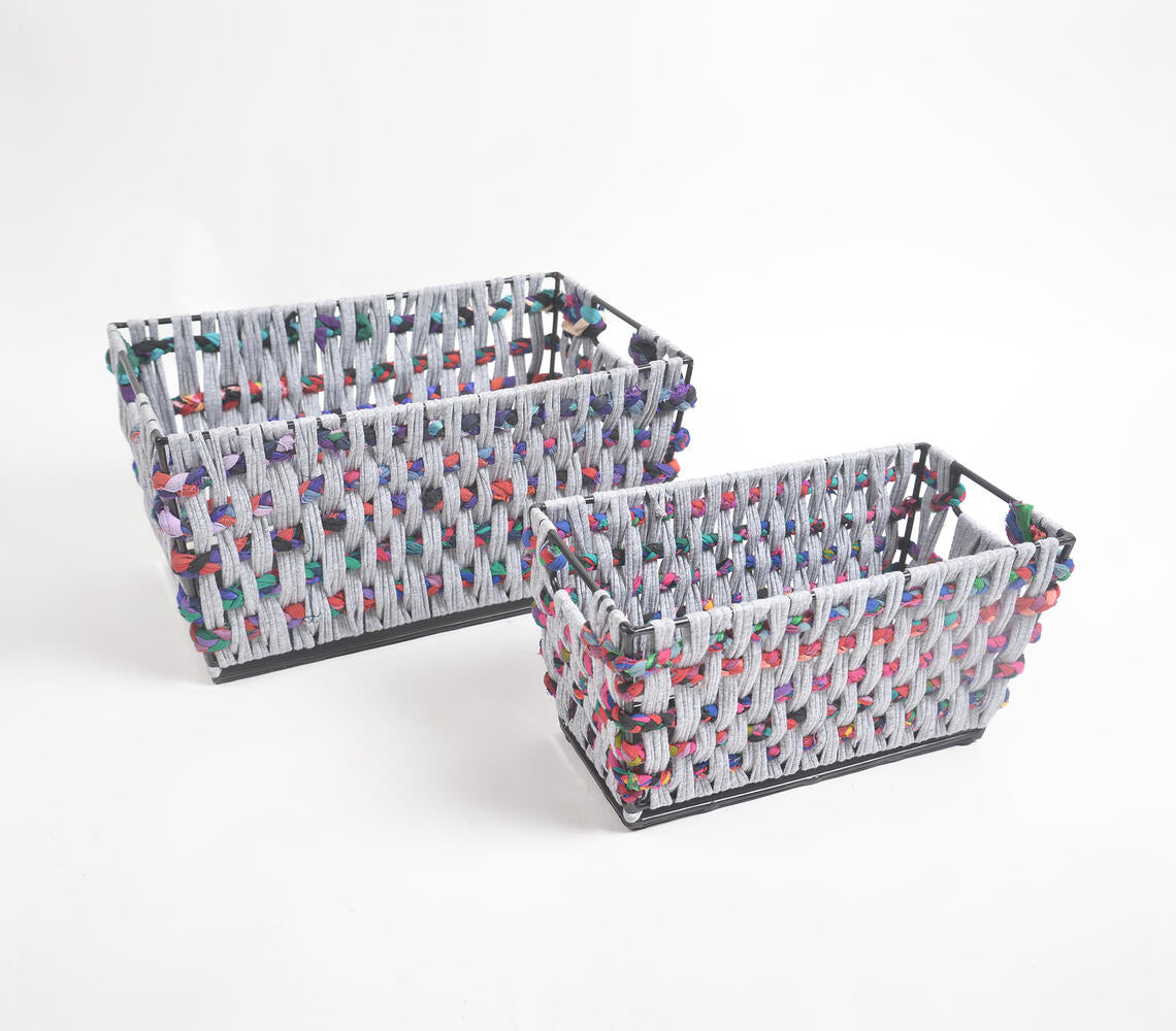 Multicolor Cotton Cord Baskets (Set of 2)
