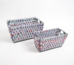 Multicolor Cotton Cord Baskets (Set of 2)