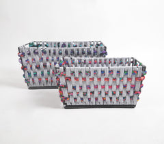Multicolor Cotton Cord Baskets (Set of 2)