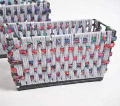 Multicolor Cotton Cord Baskets (Set of 2)