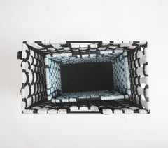 Checked Monochrome Cotton Baskets (Set of 2)
