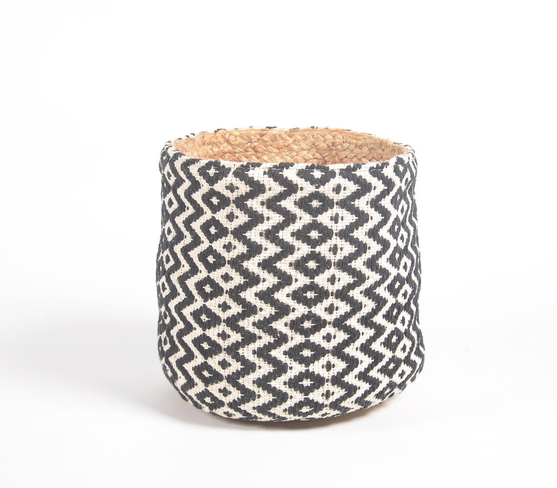 Handwoven Jute & Cotton Monotone Basket