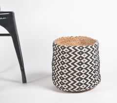 Handwoven Jute & Cotton Monotone Basket