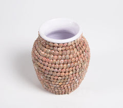 Coastal Pink Seashell Flower Vase