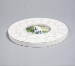 All Rounds Carved White hanging Photo Frame