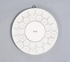 All Rounds Carved White hanging Photo Frame