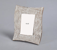 Abstract White Lines Wooden Photo Frame