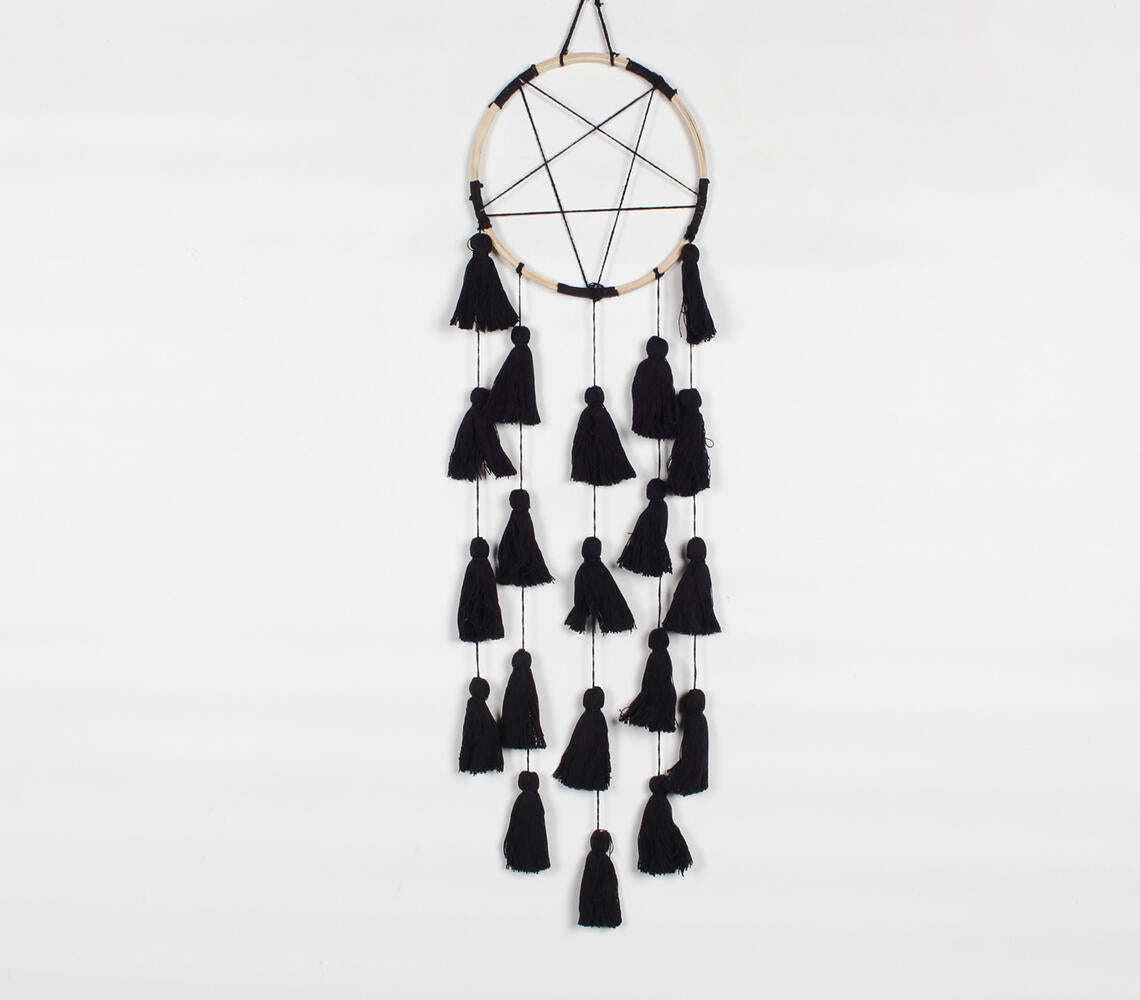 Starry Black Tasseled Wall Decor