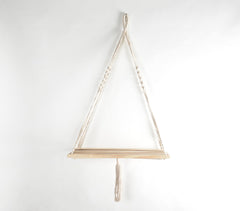 Boho Macrame & Wooden Hanging Wall Shelf